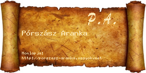 Pórszász Aranka névjegykártya